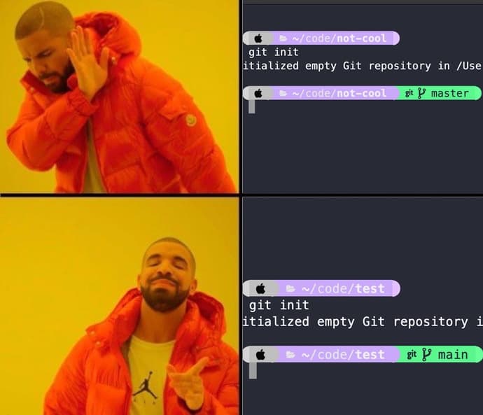 Change git init starting branch name from master to main in macOS Terminal